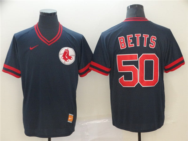 Custom Fan-Made Mookie Betts Boston Red Sox #50 Red Throwback Baseball Jersey