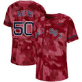 Custom Fan-Made Mookie Betts Camo Boston Red Sox #50 Red Baseball Jersey