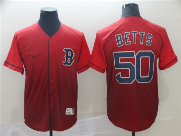 Custom Fan-Made Mookie Betts Boston Red Sox #50 Red Baseball Jersey