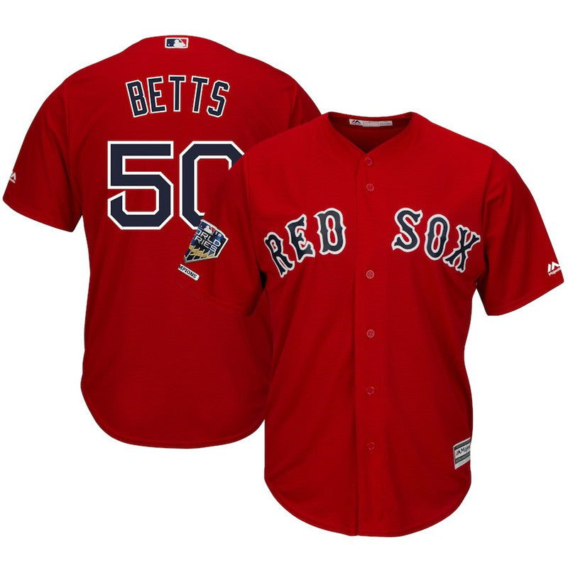 Custom Fan-Made Mookie Betts Boston Red Sox #50 Red 2018 Baseball Jersey