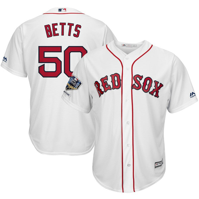 Custom Fan-Made Mookie Betts Boston Red Sox #50 Red 2018 Baseball Jersey