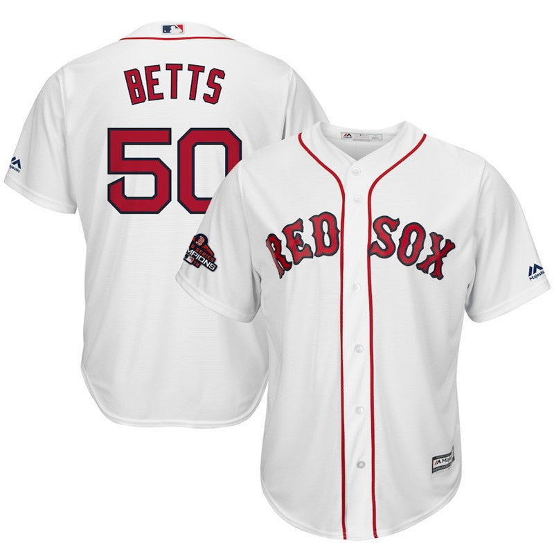 Custom Fan-Made Mookie Betts Boston Red Sox #50 Red 2018 Baseball Jersey
