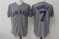 Custom Fan-Made Mickey Mantle Batting Boston Red Sox #7 Grey Baseball Jersey