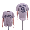 Custom Fan-Made Ted Williams Boston Red Sox #9 Grey Baseball Jersey