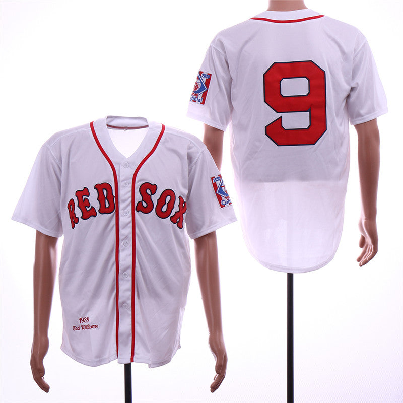 Custom Fan-Made Ted Williams Boston Red Sox #9 Red 1939 Throwback Baseball Jersey