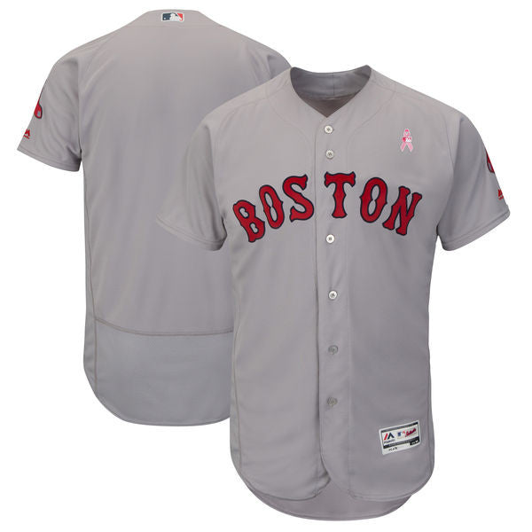 Custom Fan-Made Gray 2018 Boston Red Sox Baseball Jersey Boston Red Sox Grey 2018 Baseball Jersey