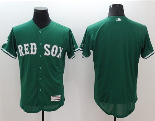 Custom Fan-Made Celtic Green Boston Red Sox Baseball Jersey Boston Red Sox Red Baseball Jersey
