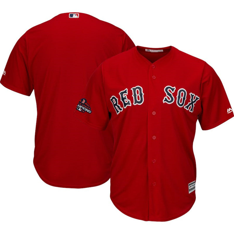 Custom Fan-Made Scarlet 2018 World Series Champions Boston Red Sox Baseball Jersey Boston Red Sox Red 2018 Baseball Jersey