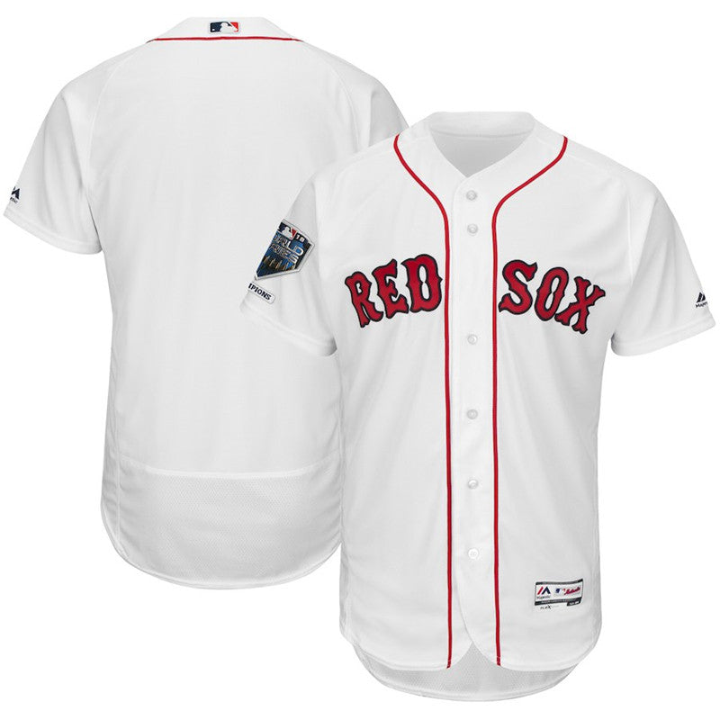 Custom Fan-Made White 2018 World Series Champions Boston Red Sox Baseball Jersey Boston Red Sox Red 2018 Baseball Jersey
