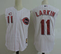 Custom Fan-Made Barry Larkin Cincinnati Reds #11 White Baseball Jersey