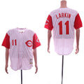 Custom Fan-Made Barry Larkin Cincinnati Reds #11 White Throwback Baseball Jersey