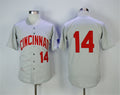 Custom Fan-Made Pete Rose Cincinnati Reds #14 Grey Throwback Baseball Jersey