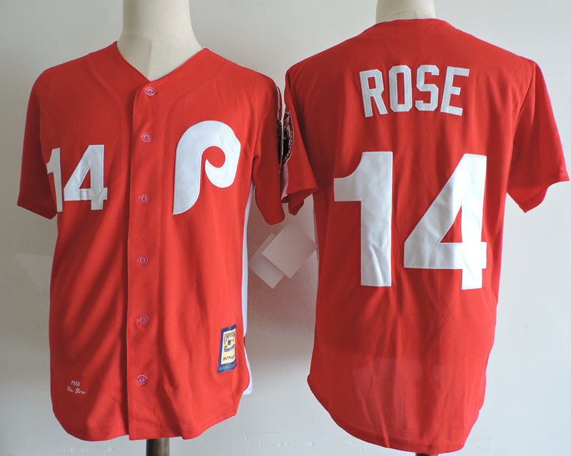 Custom Fan-Made Pete Rose Cincinnati Reds #14 Red Baseball Jersey