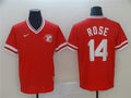 Custom Fan-Made Pete Rose Cincinnati Reds #14 Red Throwback Baseball Jersey