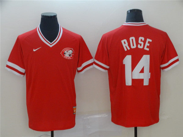 Custom Fan-Made Pete Rose Cincinnati Reds #14 Red Throwback Baseball Jersey