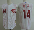 Custom Fan-Made Pete Rose Cincinnati Reds #14 White Baseball Jersey