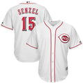 Custom Fan-Made Nick Senzel Cincinnati Reds #15 White Baseball Jersey