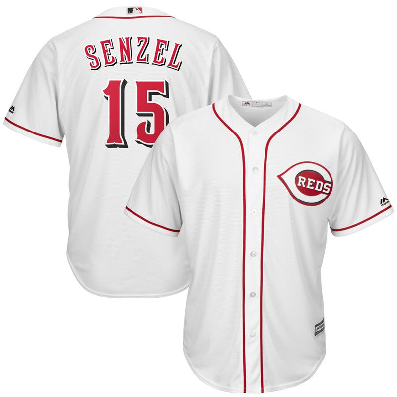 Custom Fan-Made Nick Senzel Cincinnati Reds #15 White Baseball Jersey