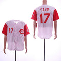 Custom Fan-Made Chris Sabo Cincinnati Reds #17 White Throwback Baseball Jersey