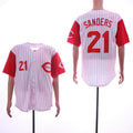 Custom Fan-Made Deion Sanders Cincinnati Reds #21 White Throwback Baseball Jersey