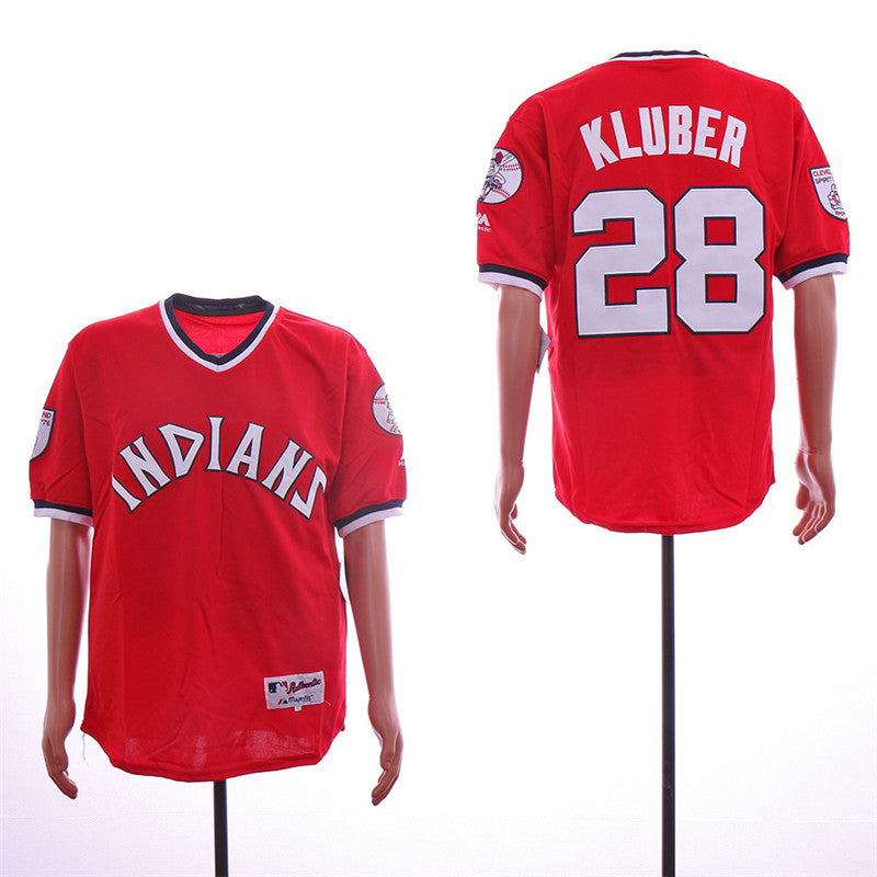 Custom Fan-Made Corey Kluber Cincinnati Reds #28 Red Throwback Baseball Jersey
