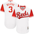 Custom Fan-Made Patrick Kivlehan Believe Cincinnati Reds #3 White 2017 Baseball Jersey