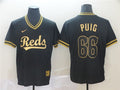 Custom Fan-Made Yasiel Puig Cincinnati Reds #66 Black Baseball Jersey