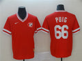 Custom Fan-Made Yasiel Puig Cincinnati Reds #66 Red Throwback Baseball Jersey