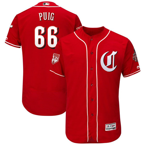 Custom Fan-Made Yasiel Puig Spring Training Cincinnati Reds #66 2019 Baseball Jersey
