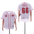 Custom Fan-Made Yasiel Puig Cincinnati Reds #66 White Baseball Jersey