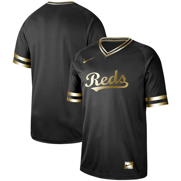 Custom Fan-Made Black Cincinnati Reds Baseball Jersey Cincinnati Reds Black Baseball Jersey