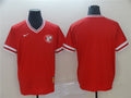Custom Fan-Made Red Throwback Cincinnati Reds Baseball Jersey Cincinnati Reds Red Throwback Baseball Jersey