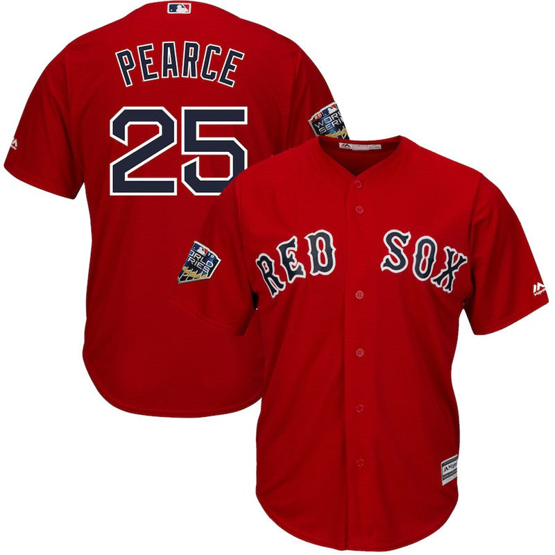 Custom Fan-Made Res Sox Steve Pearce Style #25 2018 Baseball Jersey