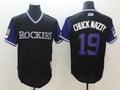 Custom Fan-Made Charlie Blackmon Chuck Nazty Colorado Rockies #19 Black 2018 Baseball Jersey