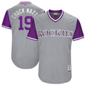 Custom Fan-Made Charlie Blackmon Chuck Nazty Colorado Rockies #19 Grey 2017 Baseball Jersey