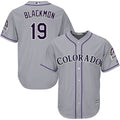 Custom Fan-Made Charlie Blackmon Colorado Rockies #19 Grey Baseball Jersey