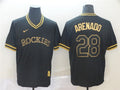 Custom Fan-Made Nolan Arenado Colorado Rockies #28 Black Baseball Jersey
