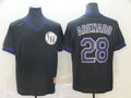 Custom Fan-Made Nolan Arenado Colorado Rockies #28 Black Throwback Baseball Jersey