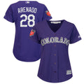 Custom Fan-Made Nolan Arenado Women Spring Training Colorado Rockies #28 Purple 2018 Baseball Jersey