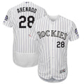 Custom Fan-Made Nolan Arenado Flexnase Colorado Rockies #28 White Baseball Jersey