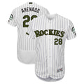 Custom Fan-Made Nolan Arenado Colorado Rockies #28 White 2018 Baseball Jersey
