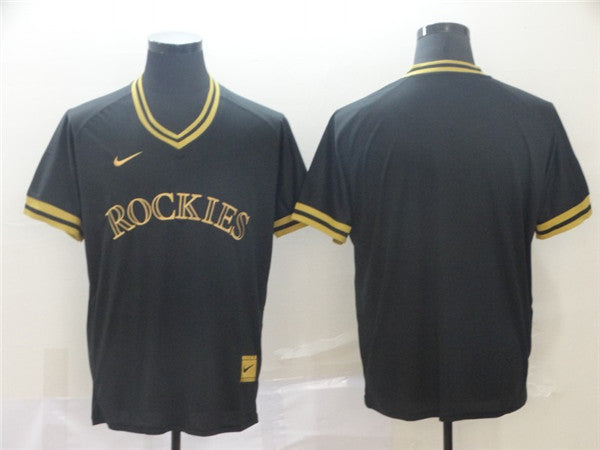 Custom Fan-Made Black Colorado Rockies Baseball Jersey Colorado Rockies Black Baseball Jersey