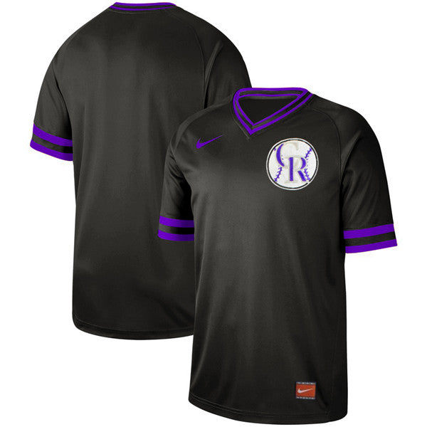 Custom Fan-Made Black Throwback Colorado Rockies Baseball Jersey Colorado Rockies Black Throwback Baseball Jersey