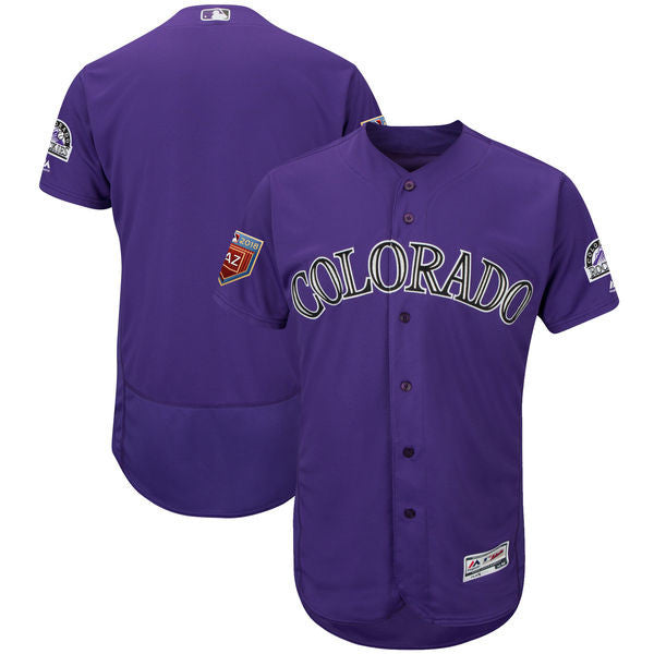Custom Fan-Made Spring Training Purple 2018 Colorado Rockies Baseball Jersey Colorado Rockies Purple 2018 Baseball Jersey