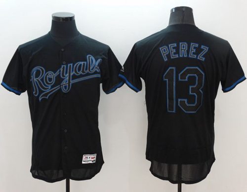 Custom Fan-Made Salvador Perez Kansas City Royals #13 Black Baseball Jersey
