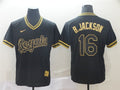 Custom Fan-Made Bo Jackson Kansas City Royals #16 Black Baseball Jersey