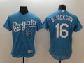 Custom Fan-Made Bo Jackson Kansas City Royals #16 Blue Baseball Jersey