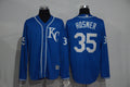 Custom Fan-Made Eric Hosmer Long Kansas City Royals #35 Blue Baseball Jersey