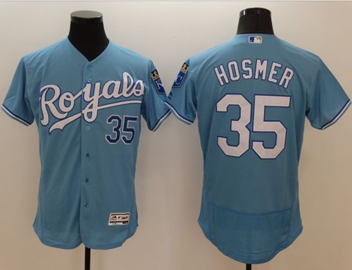 Custom Fan-Made Eric Hosmer Kansas City Royals #35 Blue Baseball Jersey
