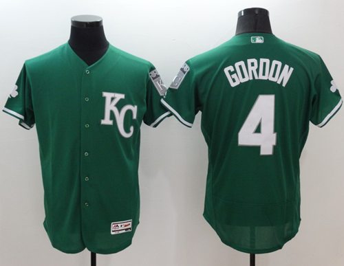 Custom Fan-Made Alex Gordon Celtic Kansas City Royals #4 Green Baseball Jersey